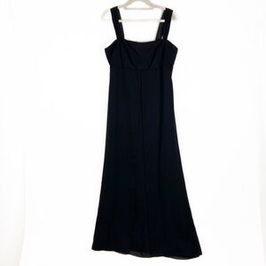 Davids Bridal 8534 Long Flowy Black Strapless Dress Bridesmaid Dress Cocktail